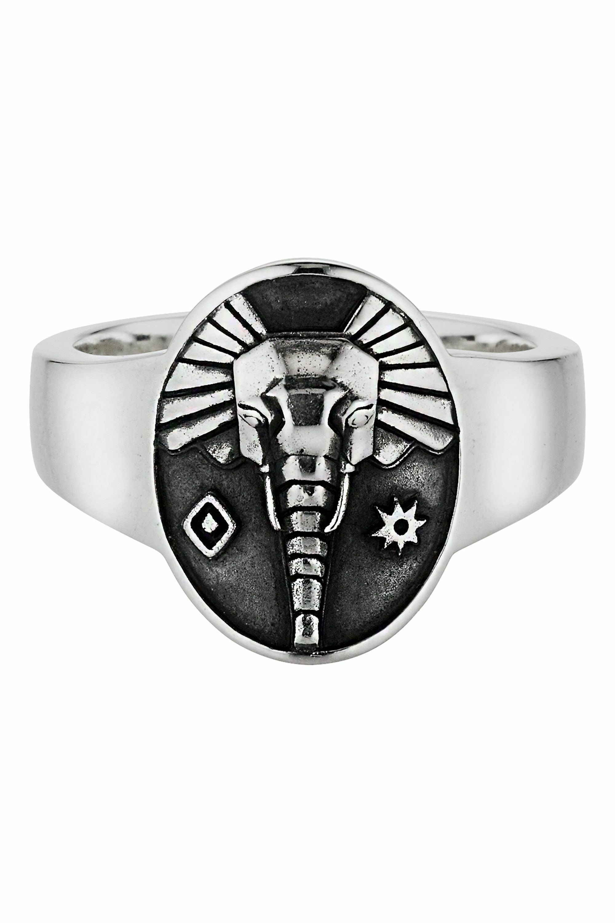 Ring 925 Sterling Silber oxidiert-poliert Elefant