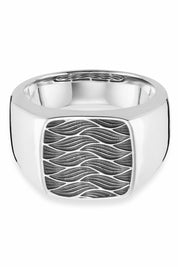 Ring 925/- Sterling Silber oxidiert Wellen