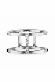 Ring 925/- Sterling Silber rhodiniert Topas weiß