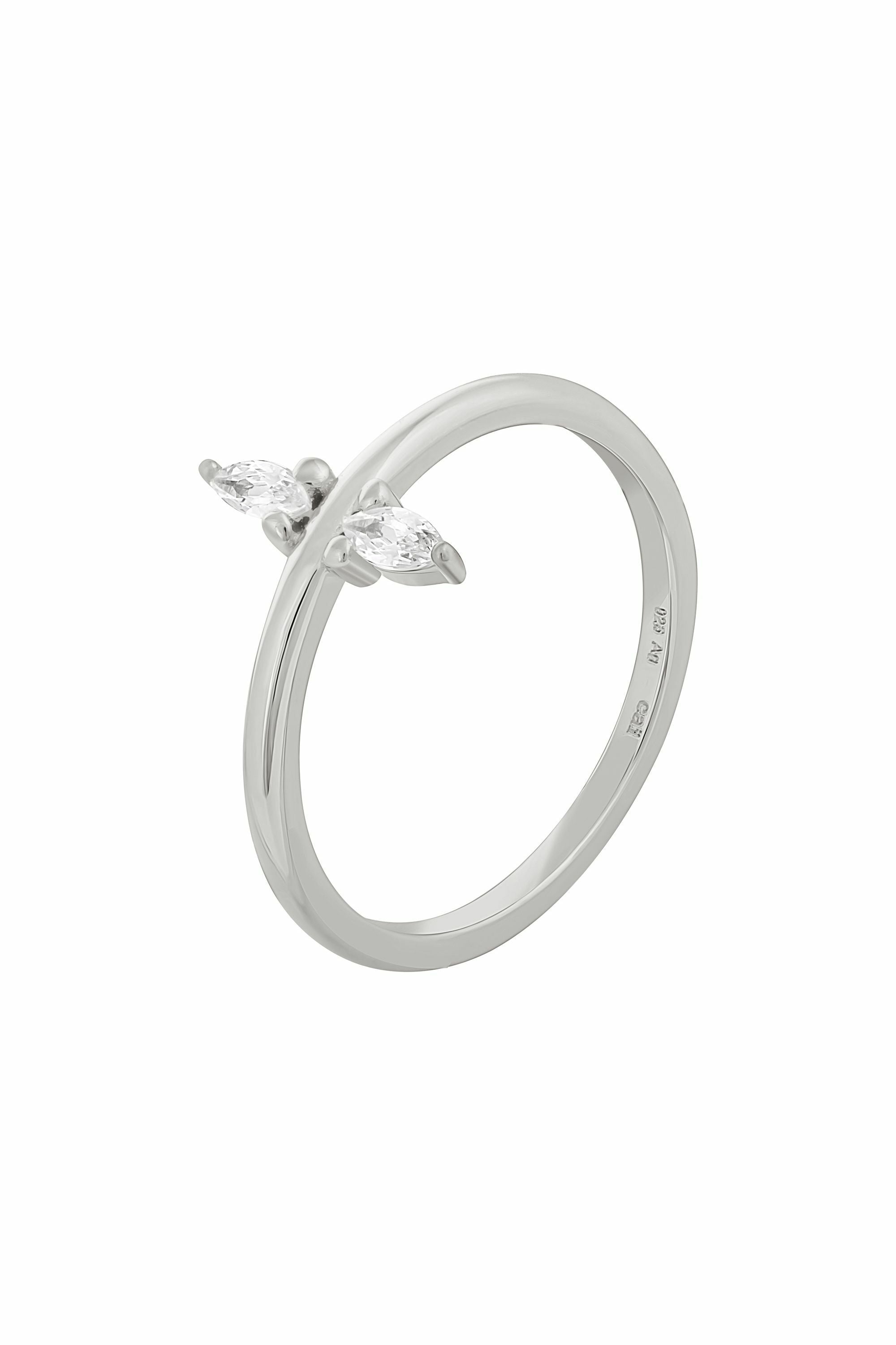 Ring 925 Silber rhodiniert mit Zirkonia