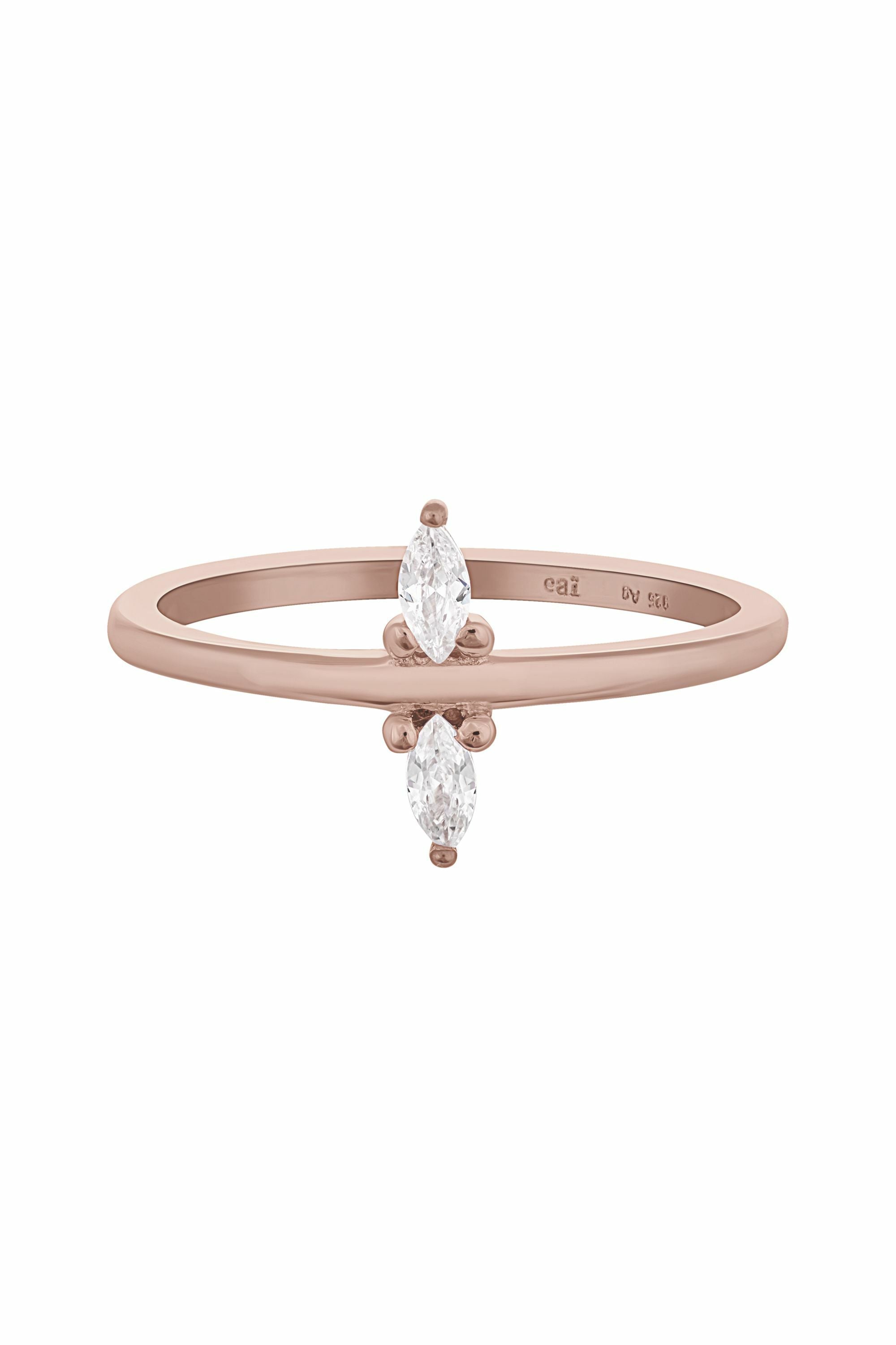 Ring 925 Silber rosévergoldet mit Zirkonia