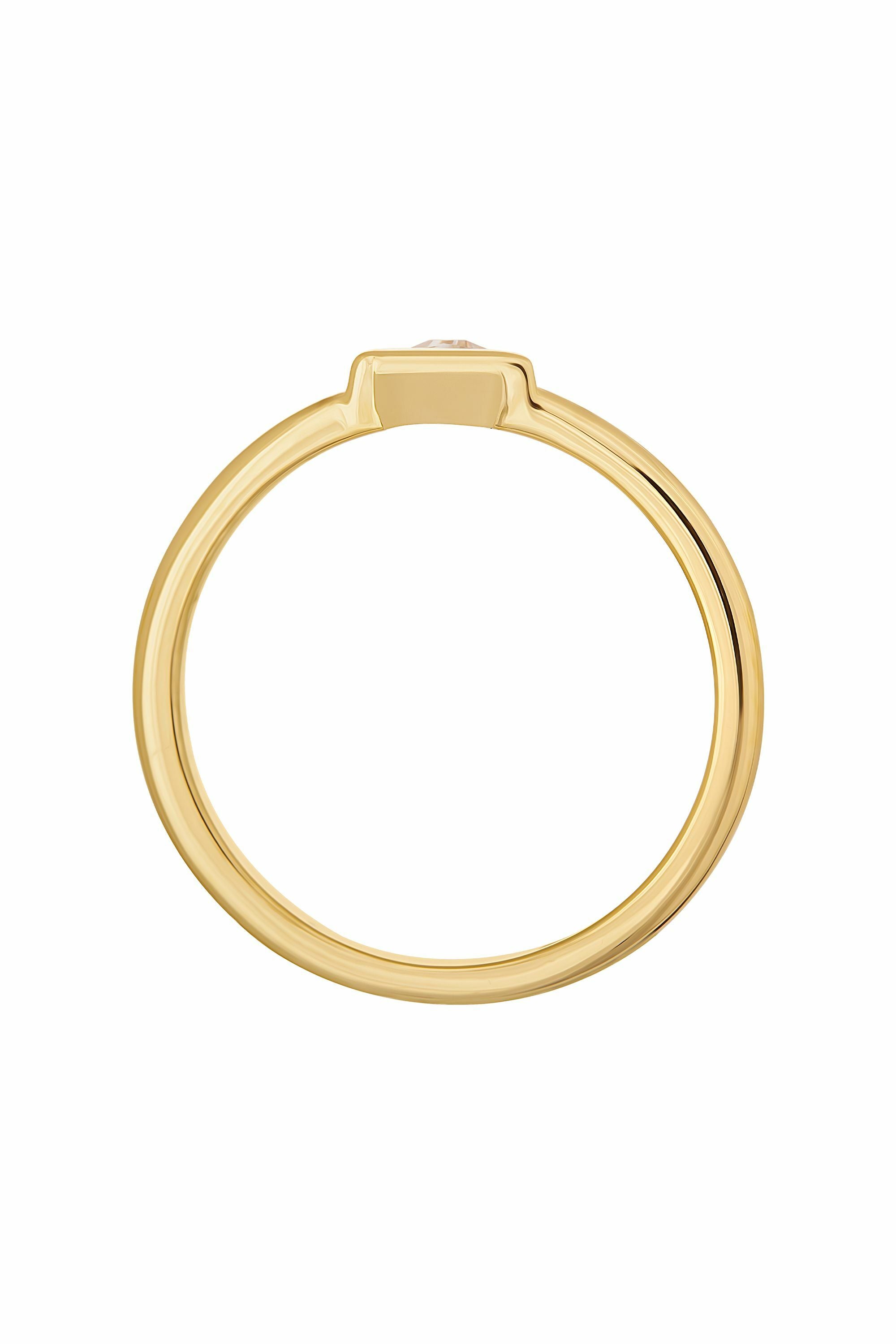 Ring 925 Silber vergoldet mit Zirkonia Dreieck