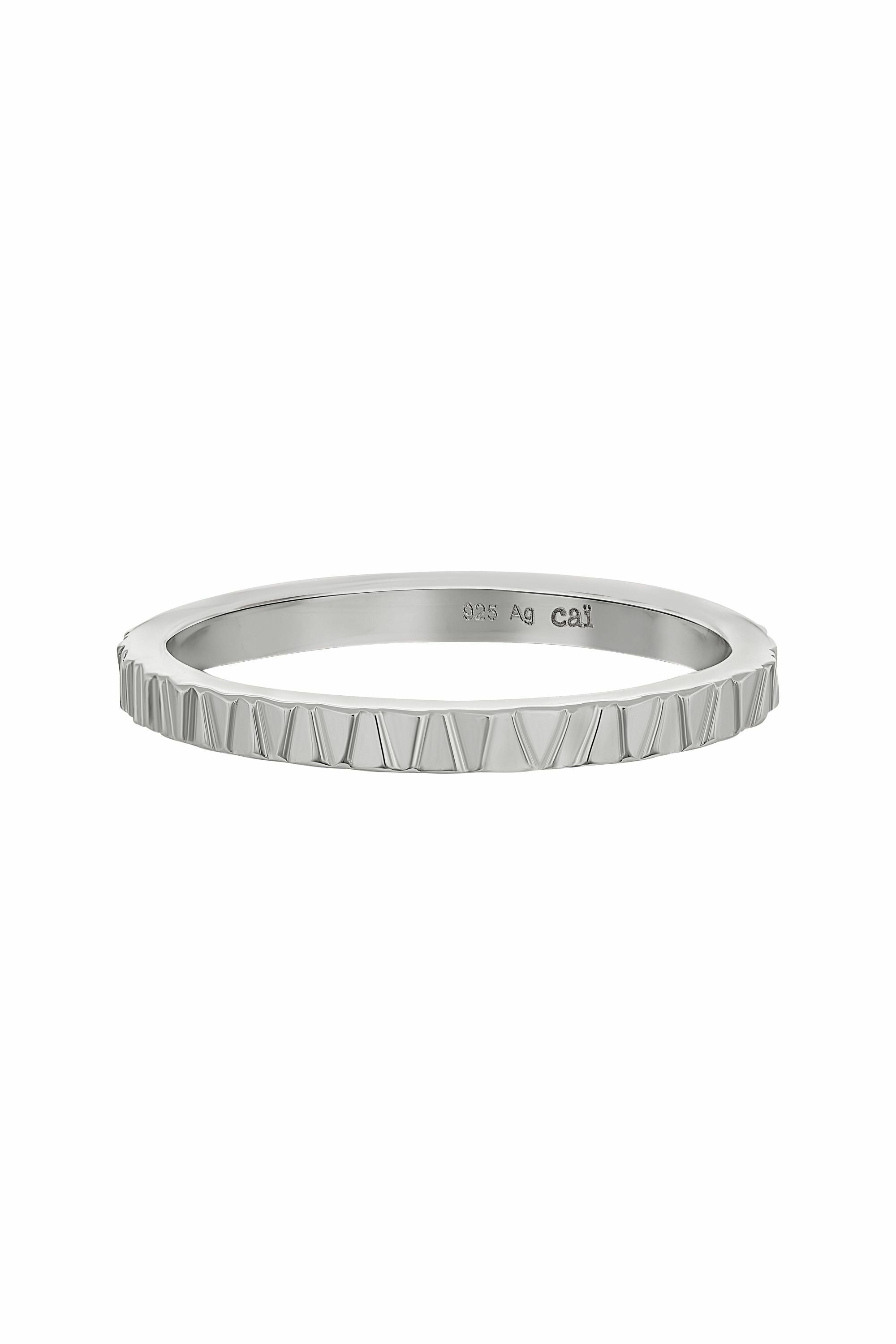 Ring 925 Silber rhodiniert Muster Stacking