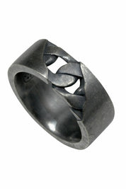 Ring 925/- Sterling Silber matt oxidiert schwarz