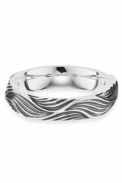 Ring 925/- Sterling Silber rhodiniert Wellen